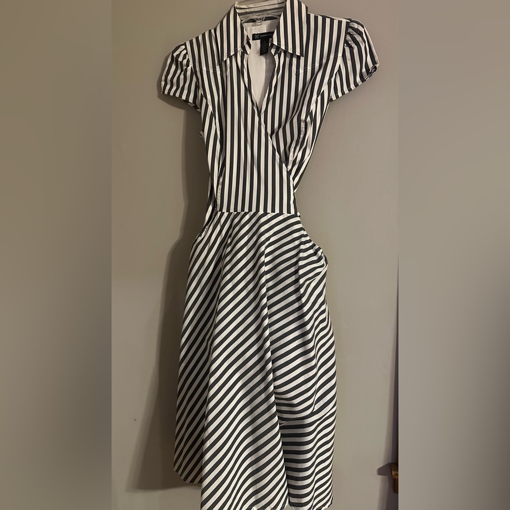 Black & White Striped Summer Dress SZ 8
